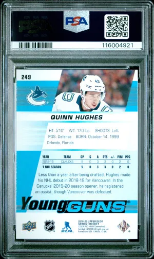 2019 Upper Deck Quinn Hughes back