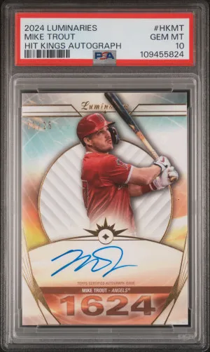 2024 Topps Luminaries Hit Kings Autographs Mike Trout Hit Kings Autograph front