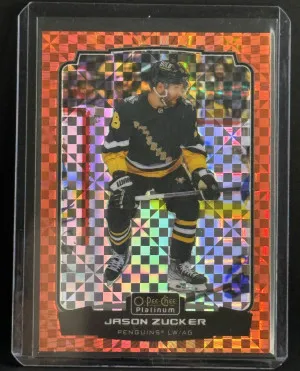 Jason Zucker OPC Platinum Orange Checkers /25 front