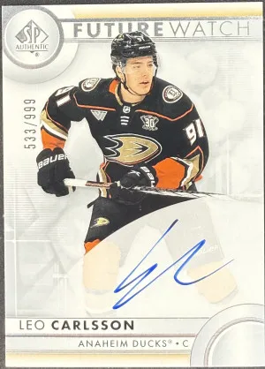 2023-24 SP Authentic Leo Carlsson Future Watch Auto /999 front