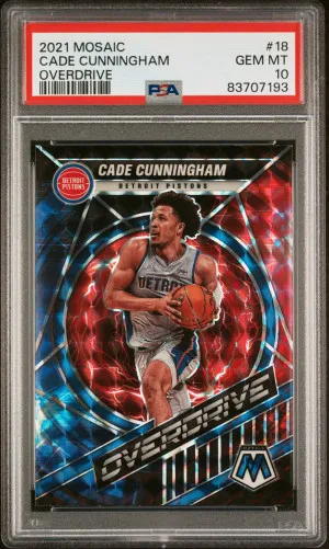 2021 Panini Mosaic Overdrive Cade Cunningham Overdrive PSA 10 front