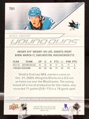 2024 Upper Deck Extended Series Will Smith Young Guns back