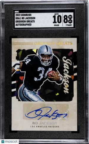 2022 Donruss Bo Jackson #GG61 Gridiron Greats Autograph SGC 8 Auto 10 front