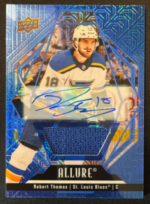 2022 Allure Robert Thomas Blue Line Auto Jersey /25 front