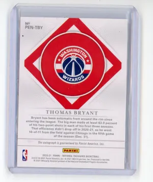 2020-21 National Treasures Thomas Bryant Penmanship Autograph 81/99 back