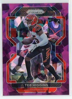 2021 Panini Prizm #271 Tee Higgins Prizms Purple Ice 92/225 front