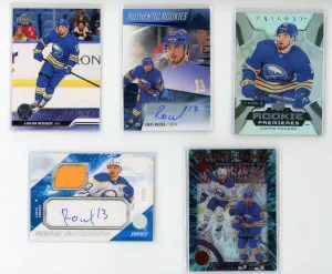Lukas Rousek Rookie Lot of 5 Cards with two autographs front