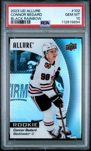 2023 Upper Deck Allure Connor Bedard Black Rainbow front
