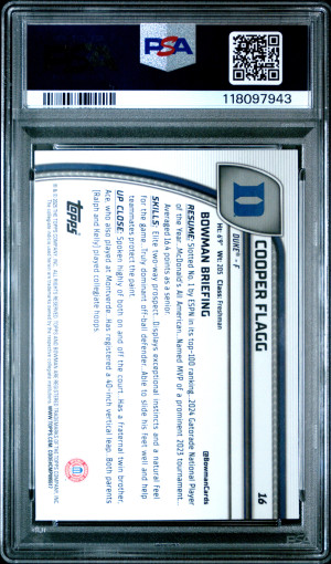2024 Bowman Chrome University Cooper Flagg back