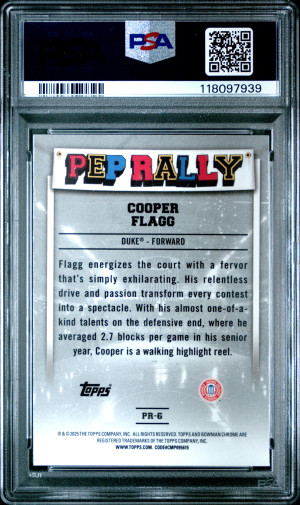 2024 Bowman Chrome University Pep Rally Cooper Flagg back