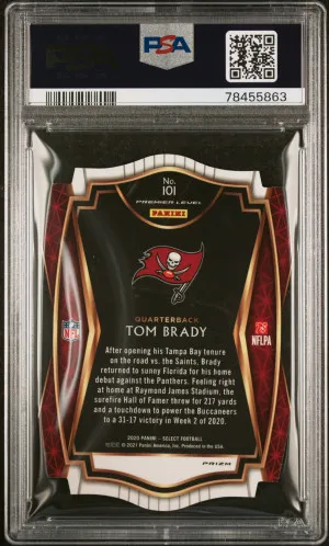 2020 Panini Select Tom Brady Die-Cut Maroon Prizm back