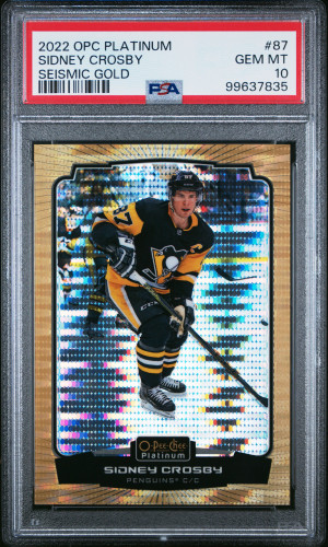 Sidney Crosby Seismic Gold PSA 10 /50 front