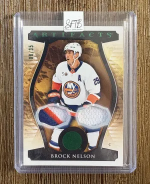 2023-24 Upper Deck Artifacts Emerald Patch 08/35 #131 Brock Nelson front