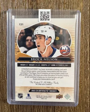 2023-24 Upper Deck Artifacts Emerald Patch 08/35 #131 Brock Nelson back