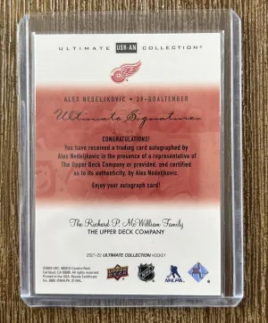 2022-23 UD Ultimate Collection Signatures #USRAN Alex Nedeljkovic back