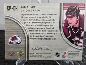 2005-06 The Cup Rob Blake Signature Patch /75 back