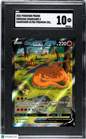 2022 Pokemon Promo Charizard V #SWSH260 SGC 10 front