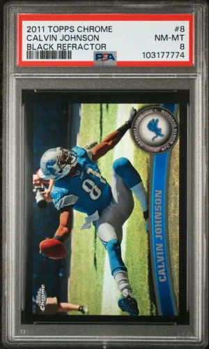 2011 Topps Chrome Calvin Johnson Black Refractor front