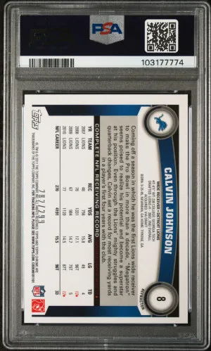 2011 Topps Chrome Calvin Johnson Black Refractor back