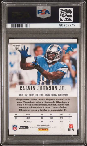 2012 Panini Prizm Calvin Johnson Jr. Prizm back