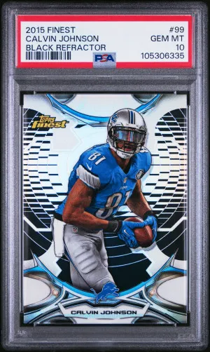 2015 Finest Calvin Johnson Black Refractor front