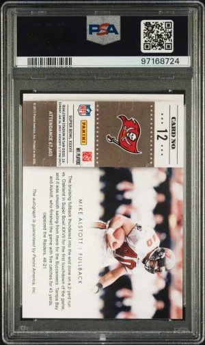 2011 Playoff Contenders Super Bowl Tickets Mike Alstott Super Bowl Tickets-Auto. back