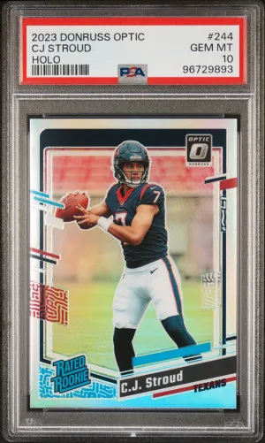 2023 Panini Donruss Optic Cj Stroud Holo PSA 10 front