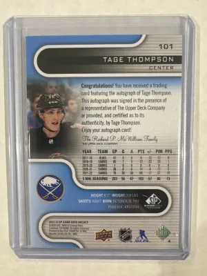 2022-23 SP Game Used Hockey Tage Thompson Auto back