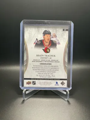 2023-24 Upper Deck Ultimate Collection Auto Brady Tkachuk #32 back