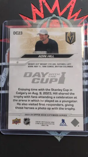 2023-24 Upper Deck Day With The Cup #DC23 Adin Hill back