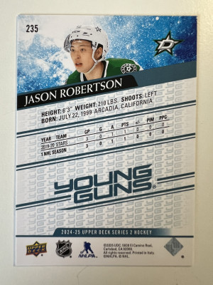 2025 2024-25 Upper Deck Young Guns Jason Robertson Parallel/Variety back