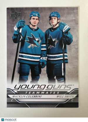 2025 2024-25 Upper Deck Series 2 Young Guns Macklin Celebrini Will Smith Rookie front