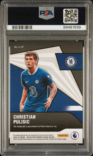 2022-23 Revolution Premier League Auto Christian Pulisic PSA 10 GEM MINT back