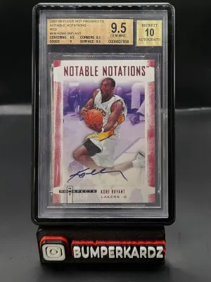 2007 Fleer Notable Notations RED Kobe Bryant Auto /10 BGS 9.5 AUTO 10 front