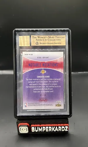 2007 Fleer Notable Notations RED Kobe Bryant Auto /10 BGS 9.5 AUTO 10 back