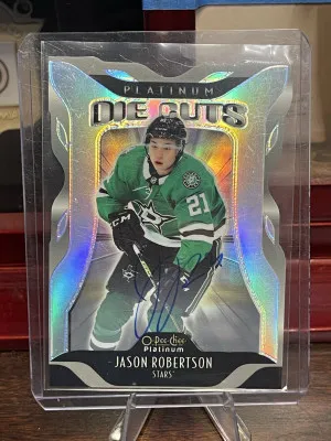 Jason Robertson O Pee Chee Platnium Die Cuts Rainbow Autograph SP DC-20 Dallas Stars front