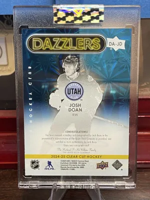 2024-2025 Josh Doan Rookie Dazzlers Clear Cut Autograph DA-JD RC back