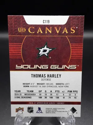Thomas Harley 2020-21 Upper Deck Series 1 Young Guns Canvas #C119 Dallas Stars back