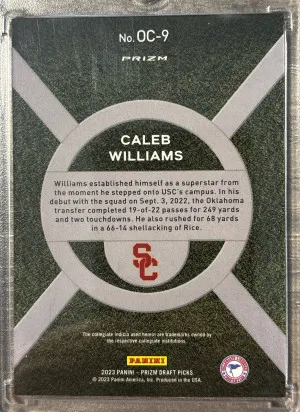 2024 Prizm DP Caleb Williams CASE HIT On Campus back