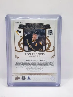 Ron Francis 2022-23 Upper Deck The Cup NHL Collection 3 Color Patch Auto /10 back