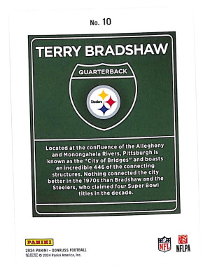 (Damaged) 2024 Panini Donruss - Downtown! Terry Bradshaw #10 back