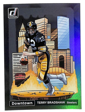 (Damaged) 2024 Panini Donruss - Downtown! Terry Bradshaw #10 front