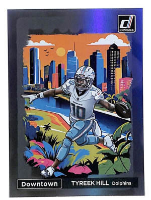 (Damaged) 2024 Panini Donruss - Downtown! Tyreek Hill #3 front