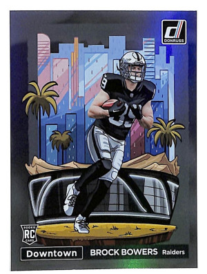 (Damaged) 2024 Panini Donruss - Downtown! Brock Bowers #17 (RC) front