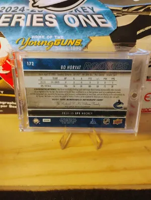 2014 UD SPX Bo Horvat ROOKIES 4 Color Rookie Patch Auto Inscription /50 back