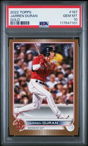 2022 Topps Jarren Duran Gold PSA 10 *POP 11* front