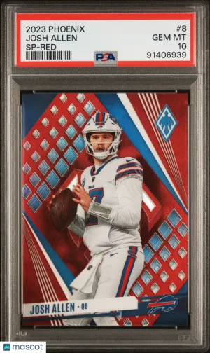 Josh Allen 2023 Panini Phoenix #8 SP Red /199 PSA10 GEM MT Bills front