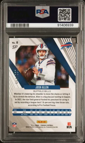 Josh Allen 2023 Panini Phoenix #8 SP Red /199 PSA10 GEM MT Bills back