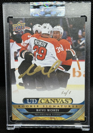 Matvei Michkov Canvas Rookie Debuts Signatures Gold Ink 1/1 front