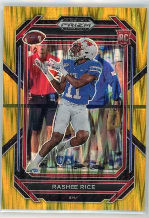 2023 Panini Prizm Draft Picks #142 Rashee Rice Prizms Rookie Gold Flash 42/49 front